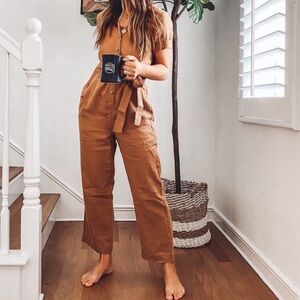 Everlane The Linen Short sleeve jumpsuit